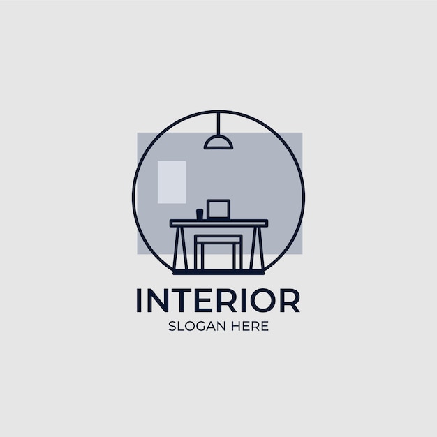 Vector interior logo set for companies and agencies