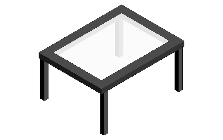 Vector interior low table isometric illustration