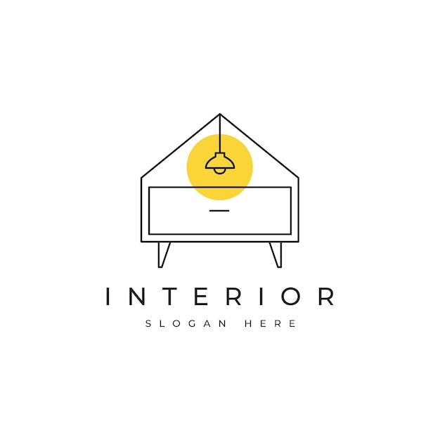 Vector interior minimal decoration logo design architecture graphic vector