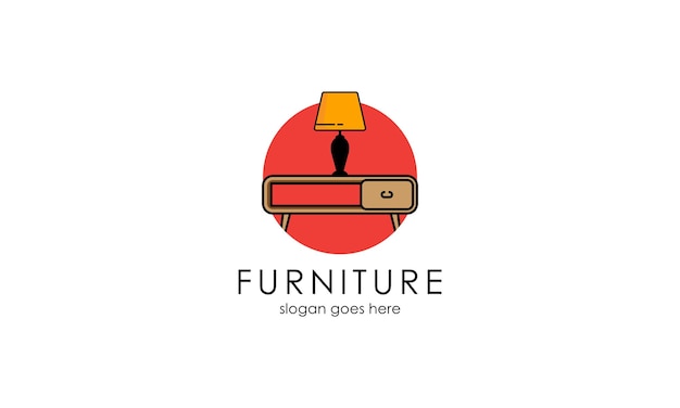 Vector interior minimalist room gallery furniture logo design vector