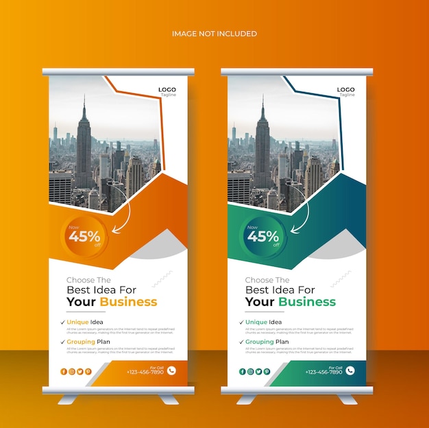 interior roll up property real estate x banner rollup banners template