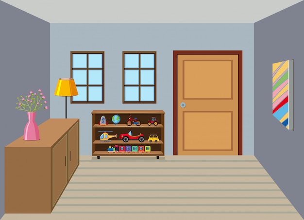 Vector interior of room background