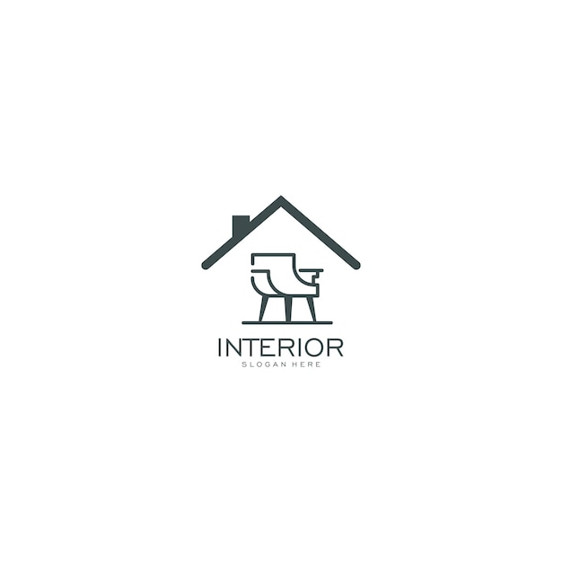 Vector interior room furniture gallery logo design