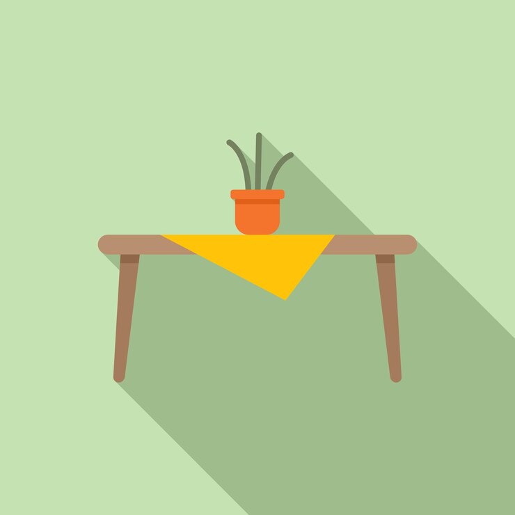 Vector interior room table icon flat vector vacation design interior life