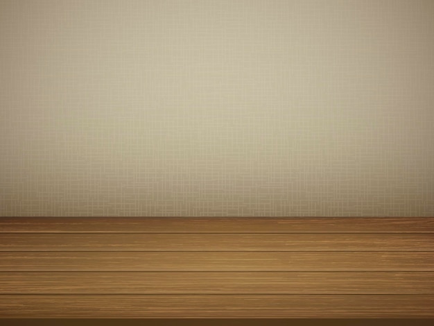 Vector interior scene with empty wall and wooden floor