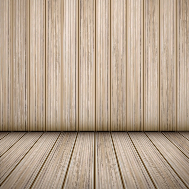 Vettore scena interna di una stanza in legno