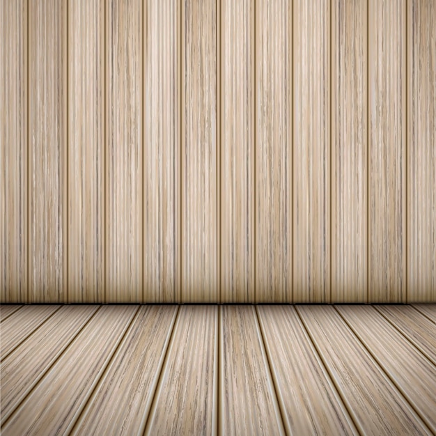 Vector interior scene of wooden room