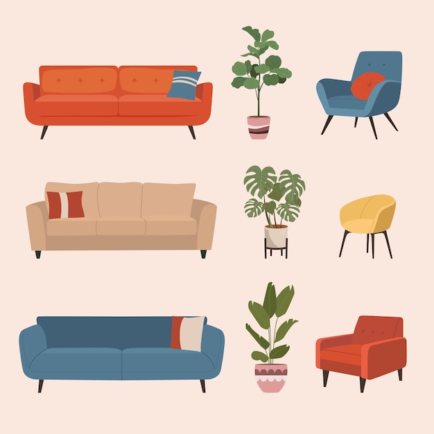 Vector interior set  illustration