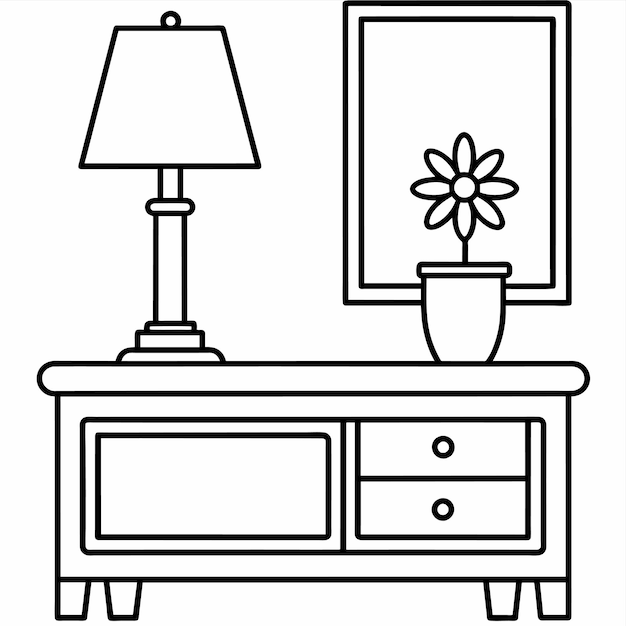 interior sofa table bedside table lamp flower frame on the wall