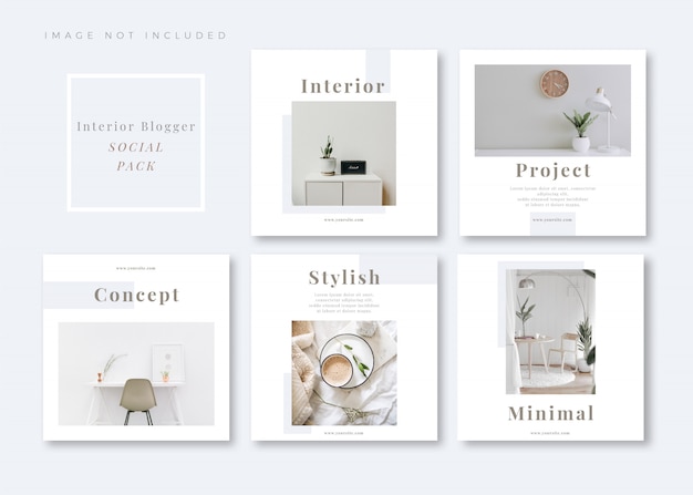 Interior style clean and simple square social media template