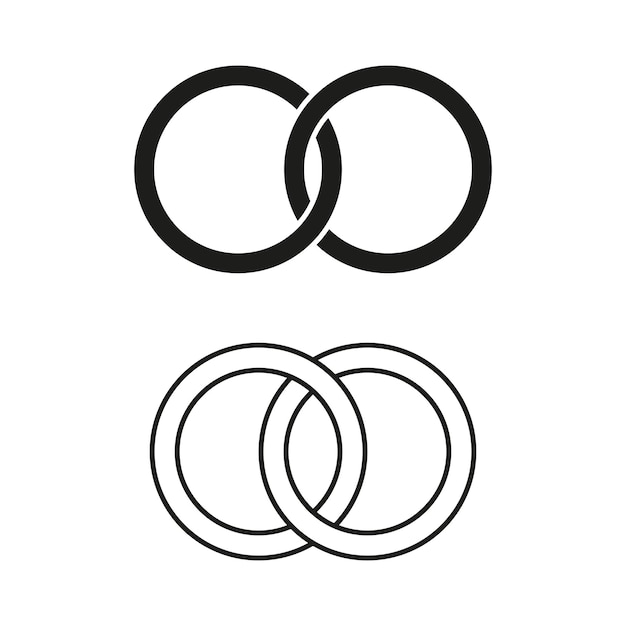 Interlocking circles icon Unity concept Minimalist design Vector illustration EPS 10 S