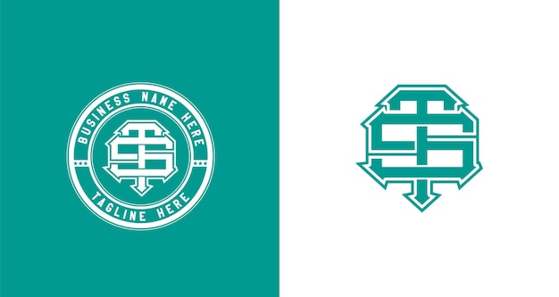 Vettore logo interconnesso delle lettere t e s logo ts or st logo monogramma in stile vintage