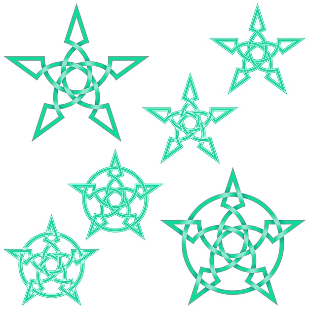 Vector interlocking star design in celtic style