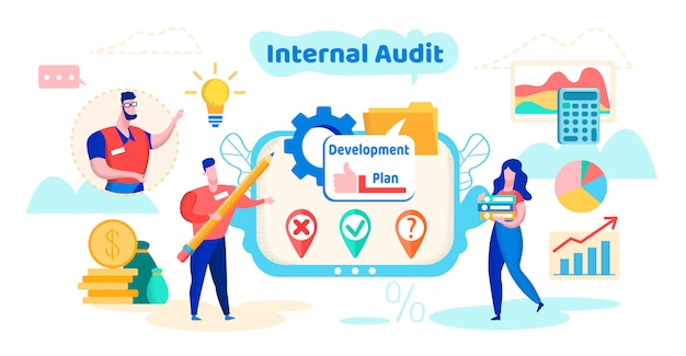 Internal Audit Development Plan Cartoon Flat.