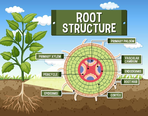 Vector internal structure of root diagram