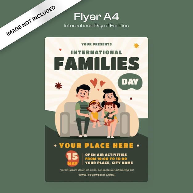 Vector internasional family day flyer template