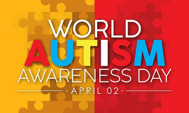 Vector internationaal erkend jaarlijks bewustwordingsconcept van world autism awareness day gezondheidsconcept van 02 april