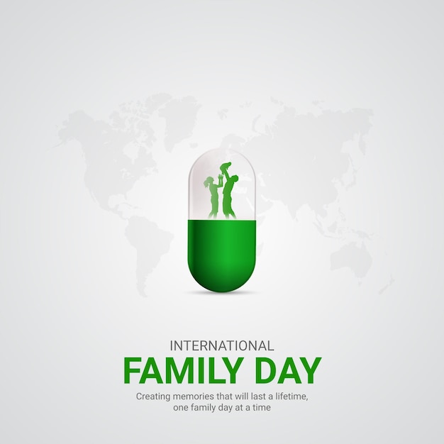 Internationaal Familiedag: Creatieve advertenties, ontwerp, social media, post, vector, 3D-illustratie