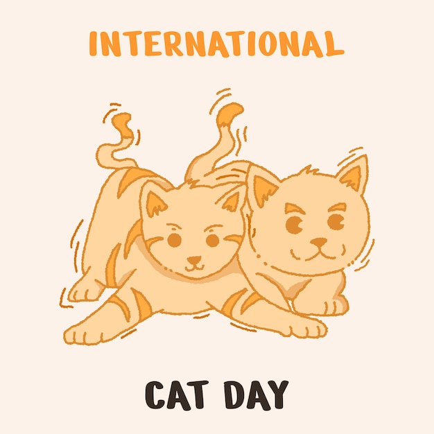 internationaal kattendag eenvoudig ontwerp