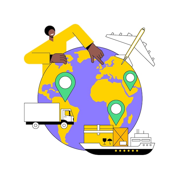 Internationaal vervoer abstract concept vectorillustratie