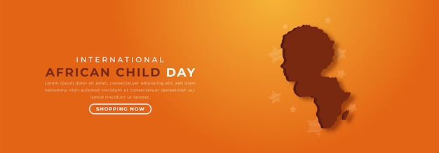 Vector international african child day paper cut vector design illustration for background poster banner