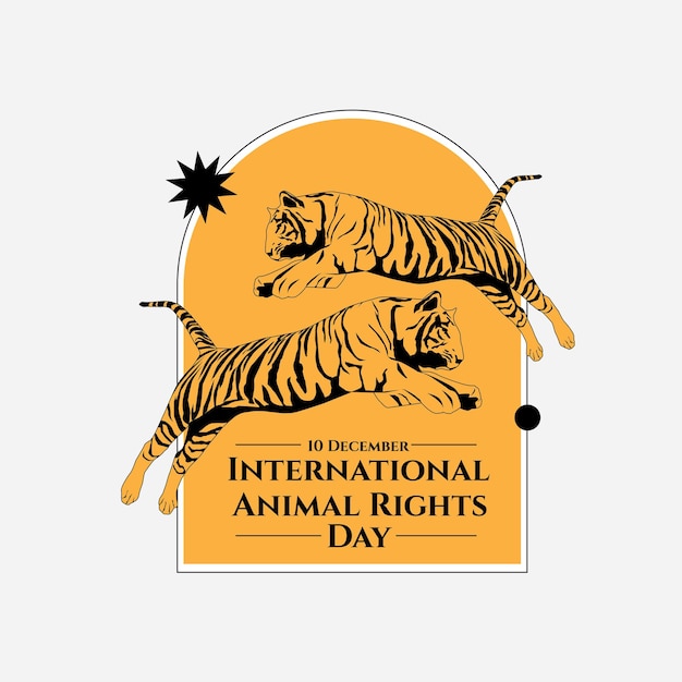 Vector international animal rights day on december 10