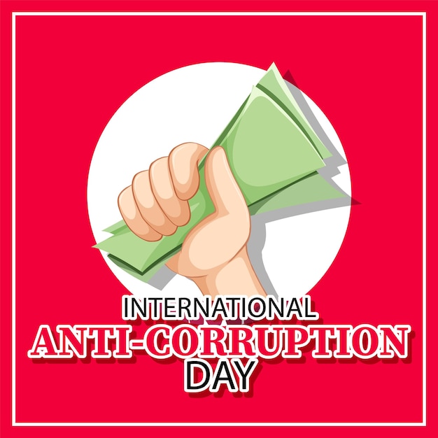 Vector international anti corruption day december icon banner