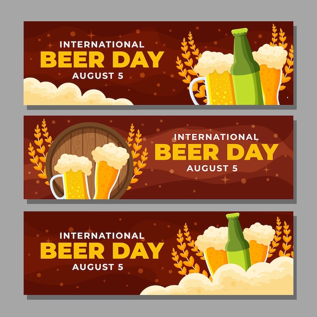 Vector international beer day banner template