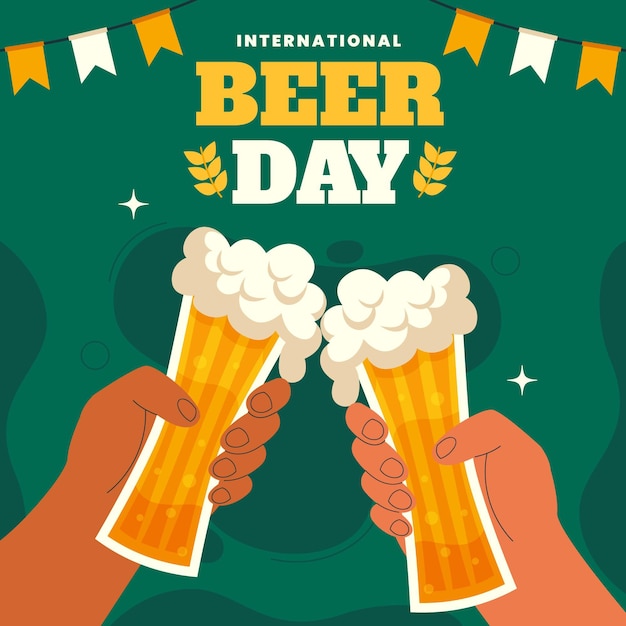 Vector international beer day illustration