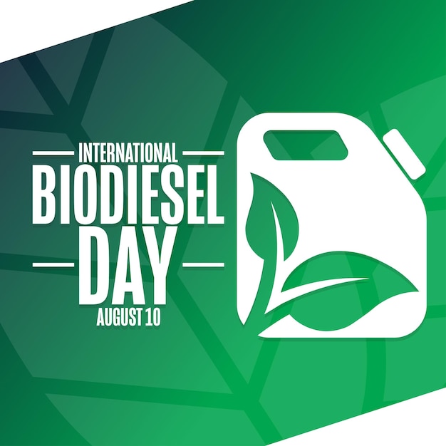 Giornata internazionale del biodiesel 10 agosto modello di concetto di vacanza per poster di carta banner di sfondo con iscrizione di testo illustrazione vettoriale eps10