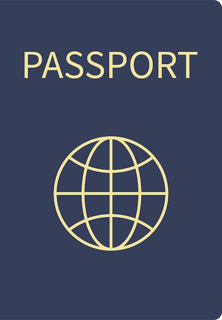 Международный синий паспорт для поездки в другую страну, иллюстрация штока