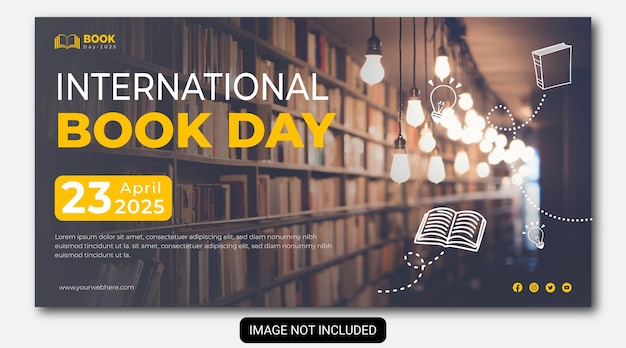 International Book Day Social post and banner template