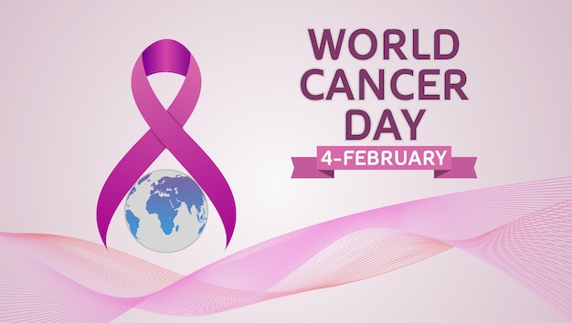 International Cancer day Post With Pink Ribbon