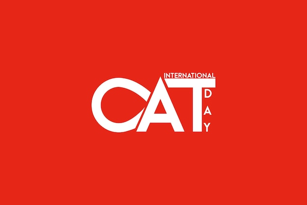 International cat day celebration text design idea