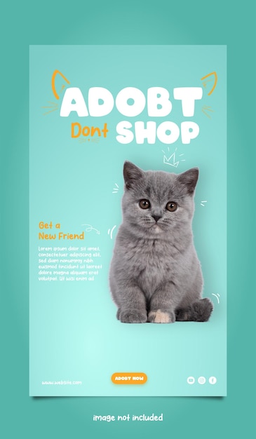 International cat day Instagram story template