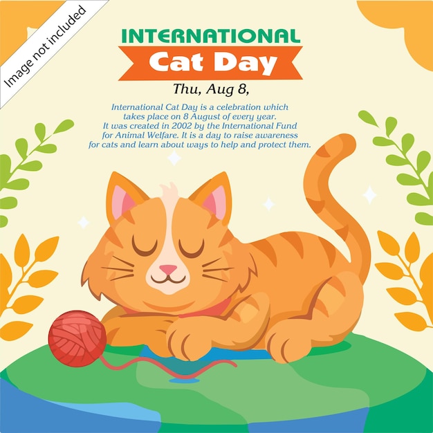 国際猫の日 ソーシャルポストベクトルデザイン
