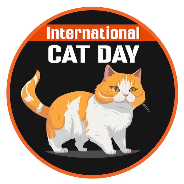 International Cat Day Vector Design