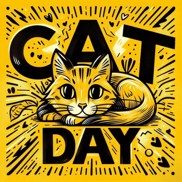 Vector international cat day vector illustration