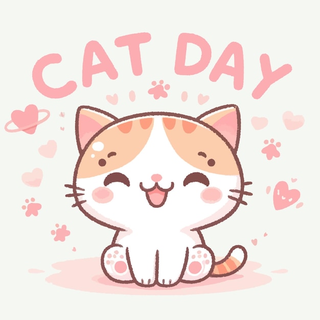 Vector international cat day vector illustration