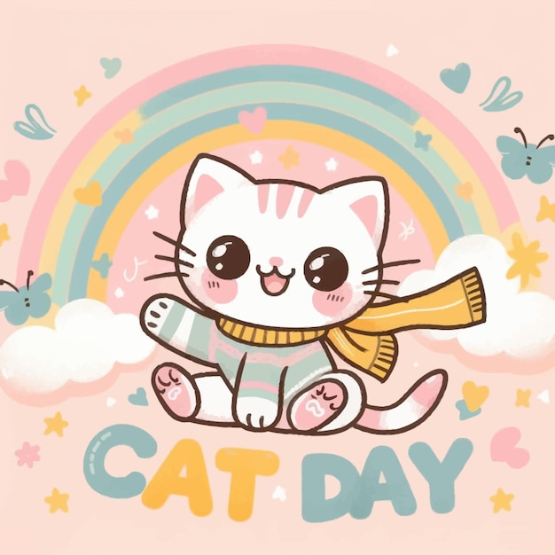 Vector international cat day vector illustration