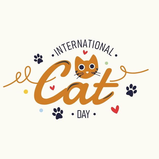 International Cat Day vector typografie symbool