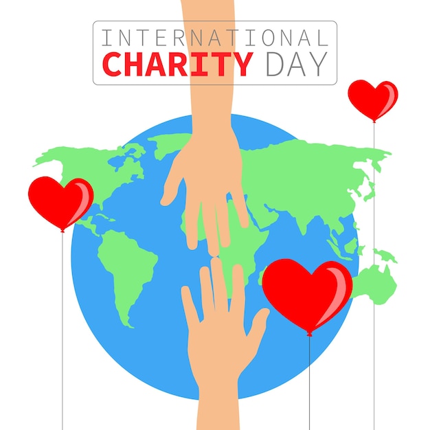 International charity day greetings social media post template