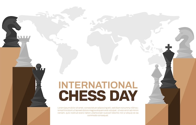 International Chess Day Background Template