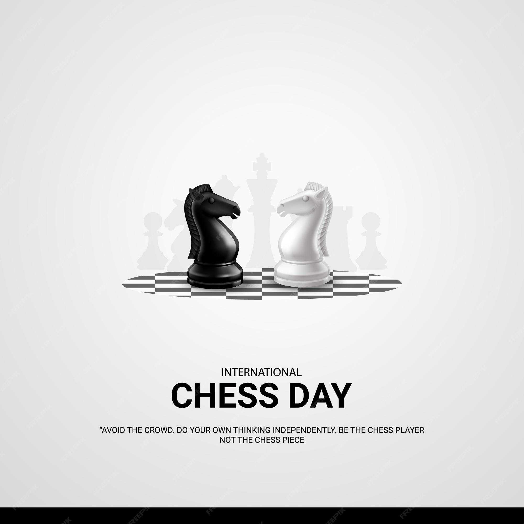 Premium Vector  World chess day flyer