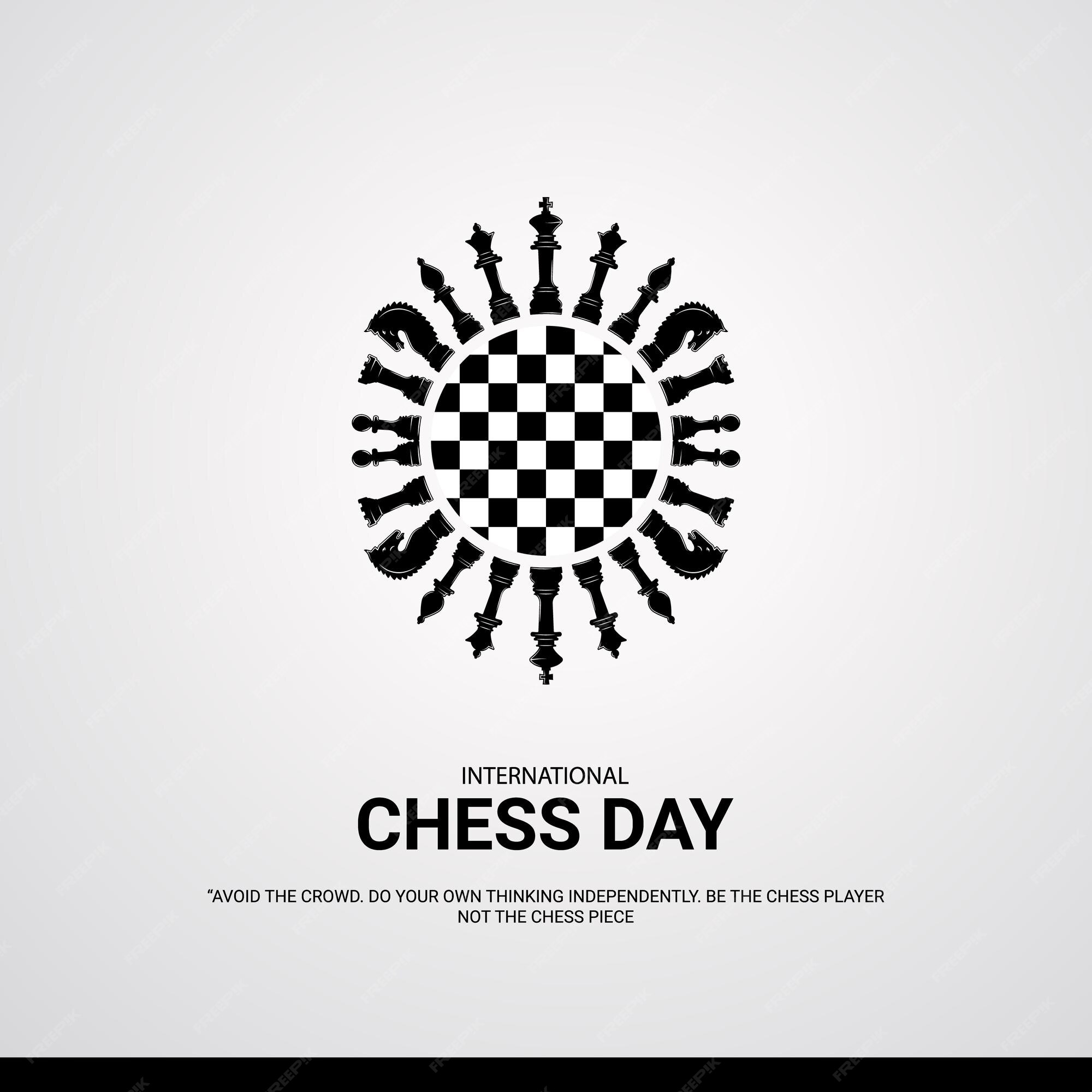 Premium Vector  World chess day flyer