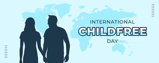 International childfree day on 01 august banner background horizontal banner template design vector