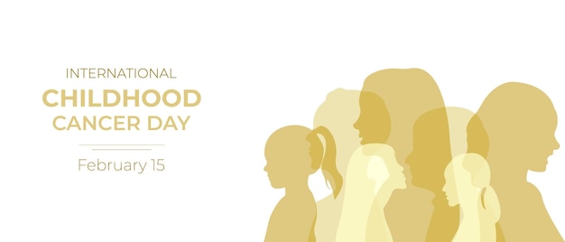 International Childhood Cancer Day ICCDVector illustration with silhouettes of children