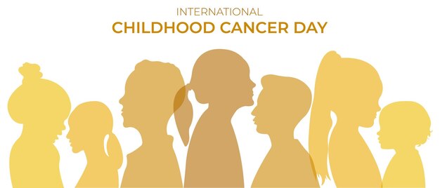 International Childhood Cancer Day ICCDVector illustration with silhouettes of children