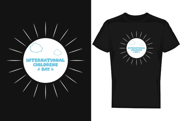 International childrens day typography vector tshirt design template