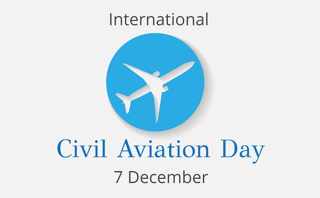 Плакат векторной иллюстрации Международного дня гражданской авиации или концепция поздравительной открытки EPS10